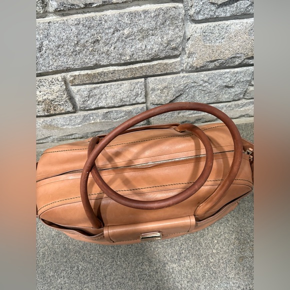 Vintage Lanvin JL Brown Calfskin Leather Bowling Bag - Picture 4 of 10